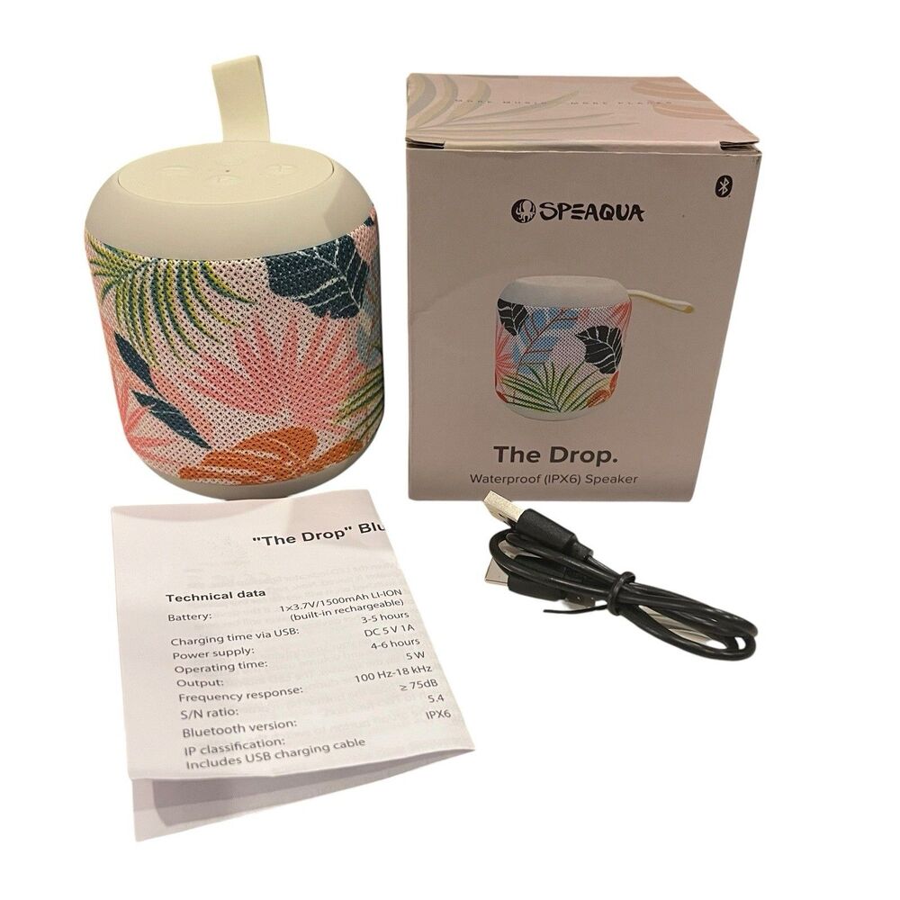 Speaqua The Drop Tropical Pattern Waterproof Bluetooth Speaker (IPX6) - Picture 2 of 5